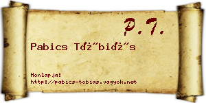 Pabics Tóbiás névjegykártya